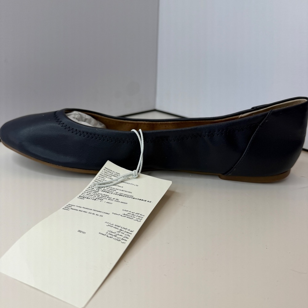 Amazon Essentials Belice Ballet Flats Navy Blue Round Toe Size 12.5 NEW